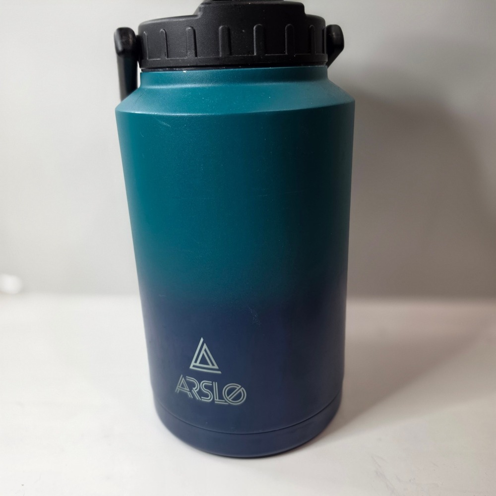 Arslo 1 Gallon Insulated Water Jug Stainless Steel 128oz Blue Ombre Gym Bottle